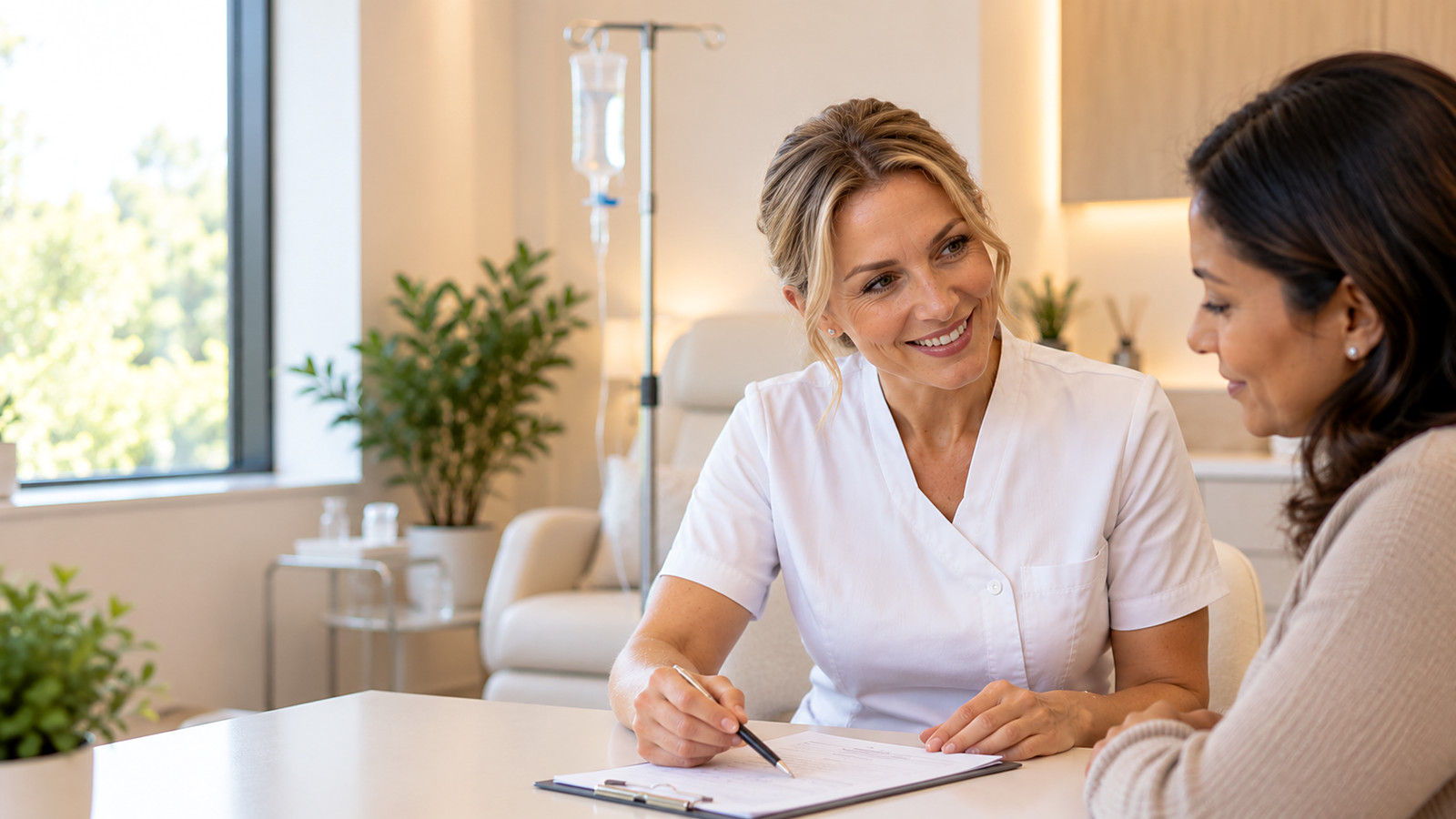 Consultation before IV vitamin therapy at J Artistry Clinic in Coventry