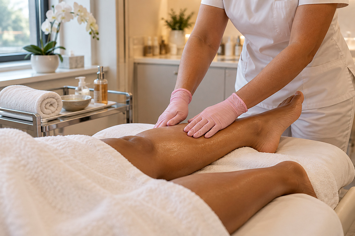 Gentle manual lymphatic drainage massage at J Artistry Clinic in Coventry